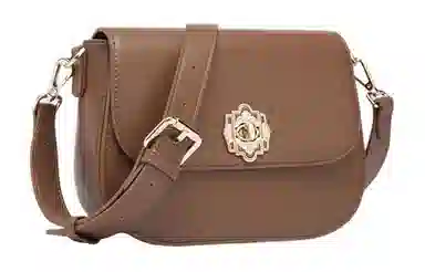 意尔康 时尚质感百搭通勤复古风 合成革 单肩斜挎包 小号 女款 棕色