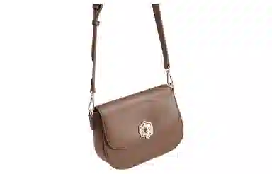 意尔康 时尚质感百搭通勤复古风 合成革 单肩斜挎包 小号 女款 棕色