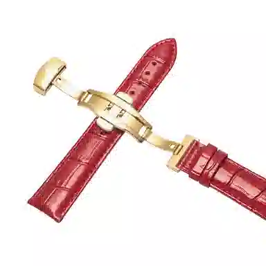 万晨 头层小牛皮表带亮面真皮女款漆面牛皮防水 适配飞亚达 欧利时 铁达时 美度男女同款真牛皮表带手表改装蝴蝶扣 手表表带