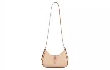 意尔康 百搭时尚通勤潮流 合成革 斜挎单肩包 小号 女款 杏色拼黄棕色