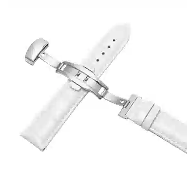 万晨 头层小牛皮表带亮面真皮女款漆面牛皮防水 适配飞亚达 欧利时 铁达时 美度男女同款真牛皮表带手表改装蝴蝶扣 手表表带