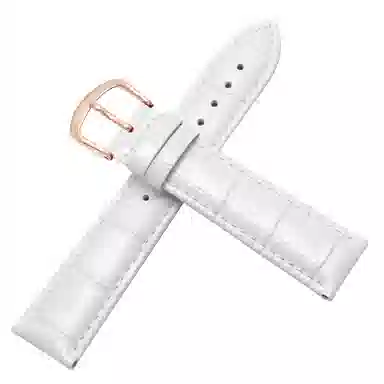 万晨 手表表带 亮光表带真皮针扣适用格雅卡梭飞亚达铁达时美度亮漆皮表带链 头层牛皮白色 紫色 红色 黑色 手表改装通用款