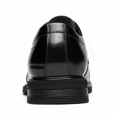 法派 头层牛皮 圆头系带耐磨纯色简约英伦商务休闲 正装皮鞋 男款 黑色