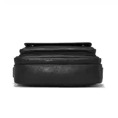 老人头 新款时尚简约设计 头层牛皮 单肩斜挎包 男款 黑色