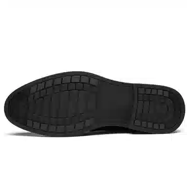 法派 头层牛皮 圆头系带耐磨纯色简约英伦商务休闲 正装皮鞋 男款 黑色