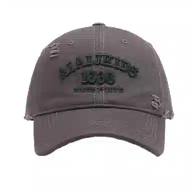 山一丸 字母立体刺绣破洞户外 大头围 棉 鸭舌帽 男女同款情侣款