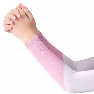 白卷 夏季防紫外线遮阳拼色直筒冰丝 防晒袖 男女同款情侣款