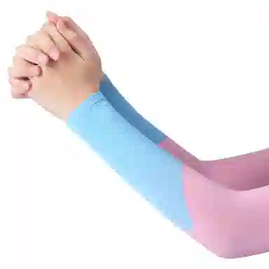 白卷 夏季防紫外线遮阳拼色直筒冰丝 防晒袖 男女同款情侣款