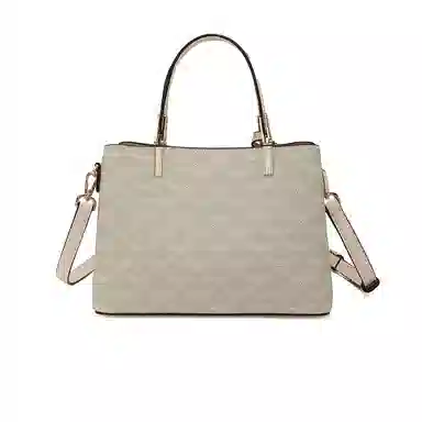 稻草人 简约时尚老花满印复古高级感大容量通勤 聚氯乙烯革 单肩斜挎包手提包 常规 女款 摩卡咖/卡其杏/优雅白