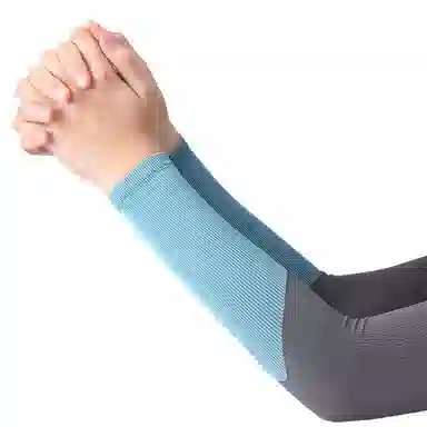 白卷 夏季防紫外线遮阳拼色直筒冰丝 防晒袖 男女同款情侣款