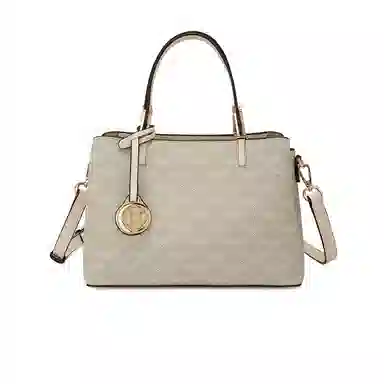 稻草人 简约时尚老花满印复古高级感大容量通勤 聚氯乙烯革 单肩斜挎包手提包 常规 女款 摩卡咖/卡其杏/优雅白