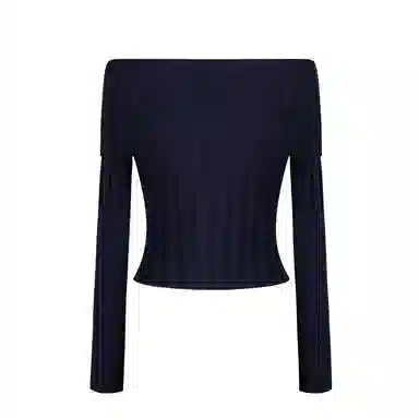 花铃太太 一字领蝴蝶结镂空针织衫 女款