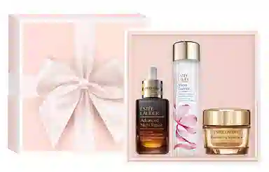 雅诗兰黛 小棕瓶 全新樱花原生液护肤套装 舒缓紧致保湿滋润修护补水抗氧化收缩毛孔 三件套