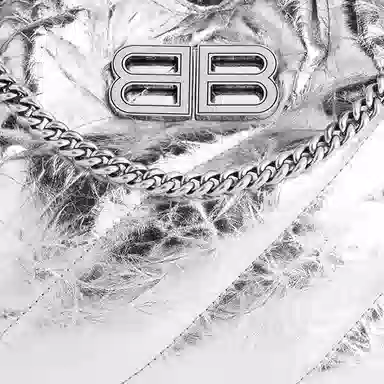 Balenciaga Crush Small Metallic Silver Bag