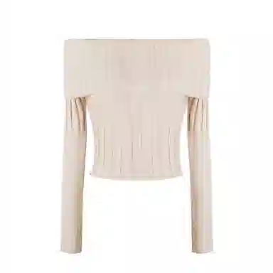 花铃太太 一字领蝴蝶结镂空针织衫 女款