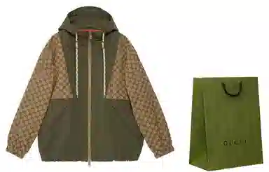 GUCCI Loose Fit Hoodie Jacket Green