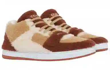 CELINE Mid-Top Sneakers Red Brown