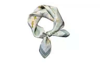 纳兰杜 优雅气质高级感减龄配饰衬衣飘带通勤妈妈领巾装饰礼盒装 桑蚕丝 丝巾 女款 花卉青色