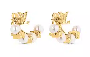 Louis Vuitton Intertwined Monogram Earrings Gold