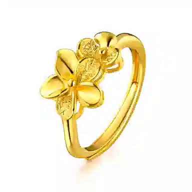 六福珠宝 囍爱系列四季花开黄金戒活口 足金 按克计价 戒指 女款 赠七彩首饰盒