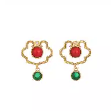 彤彤兔 简约轻奢高级感 国潮风小巧 铜 耳环 女款