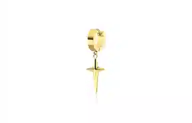 牧言 冷淡风中性简约小众设计高级感圆形立体流苏灵动四芒星多色耳饰 钛钢 十字架耳环 男女同款情侣款