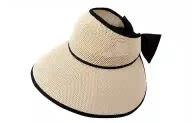 纳兰杜 大帽檐遮阳户外防紫外线空顶帽出行通勤显脸小太阳帽 织物 防晒帽 女款 米色