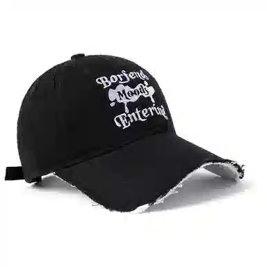 白卷 软顶街头嘻哈时尚趣味做旧字母 棉 棒球帽 男女同款情侣款