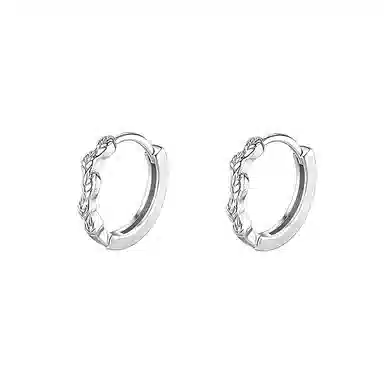百年传琪 轻奢小众高级感耳圈耳饰 足银 耳环 女款