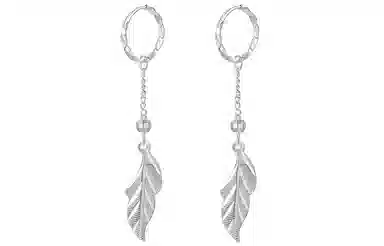 恋朵 足银 枫叶耳环 时尚耳坠耳饰 女款 银色