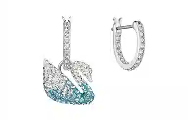 Swarovski Iconic Swan Earrings Blue