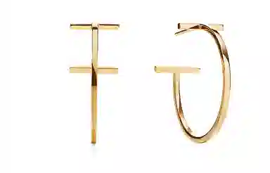 Tiffany & Co. Tiffany T Series 18K Gold Hoop Earrings Medium