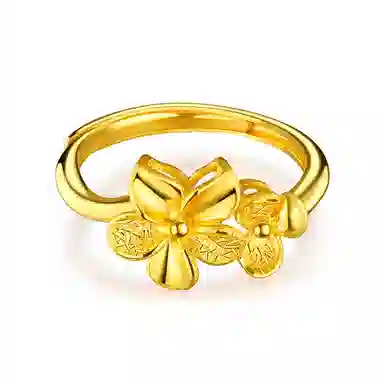 六福珠宝 囍爱系列四季花开黄金戒活口 足金 按克计价 戒指 女款 赠七彩首饰盒