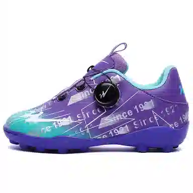 双星 人造草坪 减震防滑耐磨防水透气包裹性支撑轻便回弹 足球鞋 女款 紫蓝