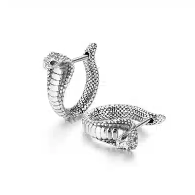 IDEAGEMER Cobra Earrings Silver 925