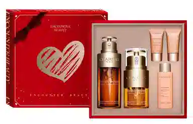 娇韵诗 经典黄金双萃修护精华弹簧组合礼盒护肤套装 淡纹提亮滋润紧致 四件套