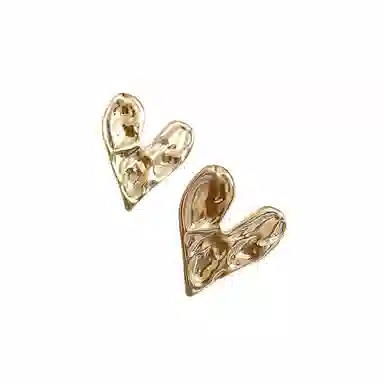 彤彤兔 心动定律不平整爱心 简约气质气质小众设计 合金 耳环 女款