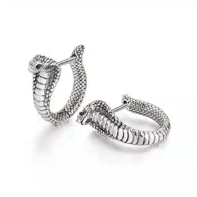 IDEAGEMER Cobra Earrings Silver 925