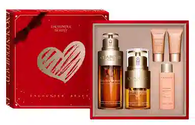 娇韵诗 经典黄金双萃修护精华弹簧组合礼盒护肤套装 淡纹提亮滋润紧致 四件套