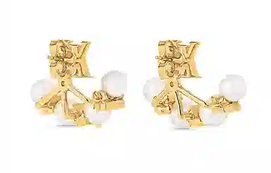 Louis Vuitton Intertwined Monogram Earrings Gold