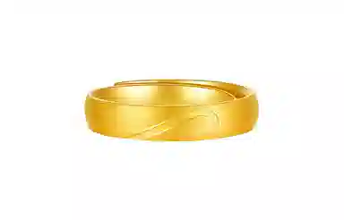 周六福 足金结婚活口可调节爱心戒 黄金 按克计价 戒指 男女同款情侣款