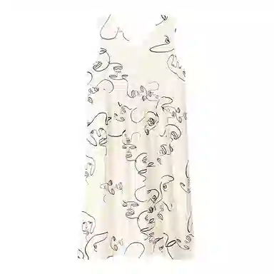 歌倩雅 休闲时尚舒适百搭无袖睡裙 女款 米色