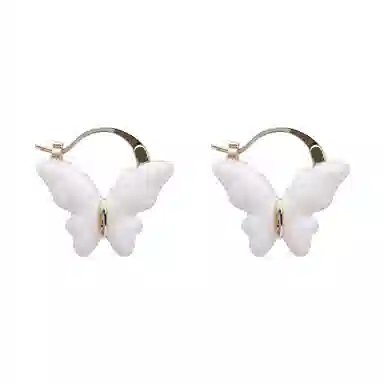 彤彤兔 蝴蝶轻奢高级耳扣气质小众设计感 合金 耳环 女款