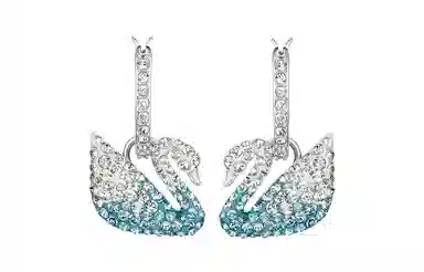 Swarovski Iconic Swan Earrings Blue