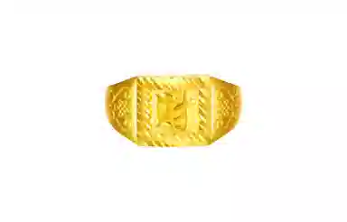 周六福 珠宝 财字结婚活口可调节开口戒 足金 按克计价 黄金戒指 男款