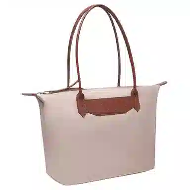 百思图 时尚潮流通勤 大容量托特包 织物 单肩包 女款 拼色