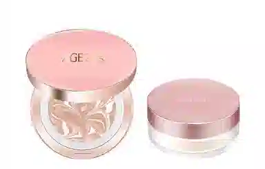 爱敬 三色拉花粉气垫定妆散粉套装 持久防晒控油