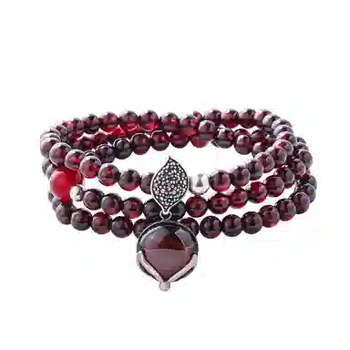 凤凰涅磐 新中式国风国潮狐狸素圈平安小众设计复古民族风 石榴石 红玛瑙 手串 女款 礼物礼盒