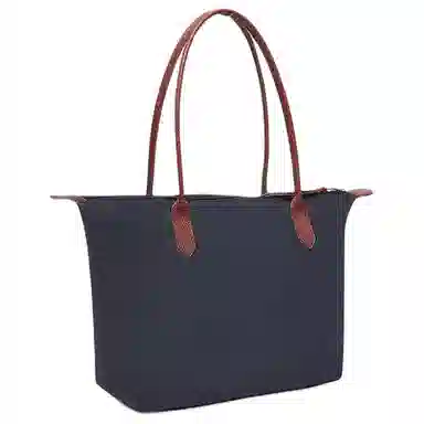 百思图 时尚潮流通勤 大容量托特包 织物 单肩包 女款 拼色