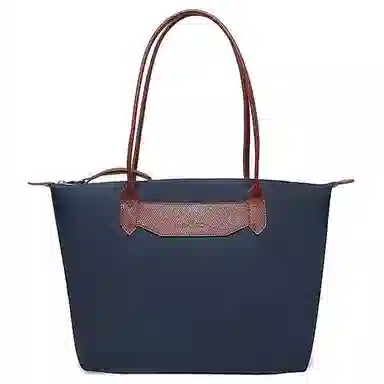 百思图 时尚潮流通勤 大容量托特包 织物 单肩包 女款 拼色